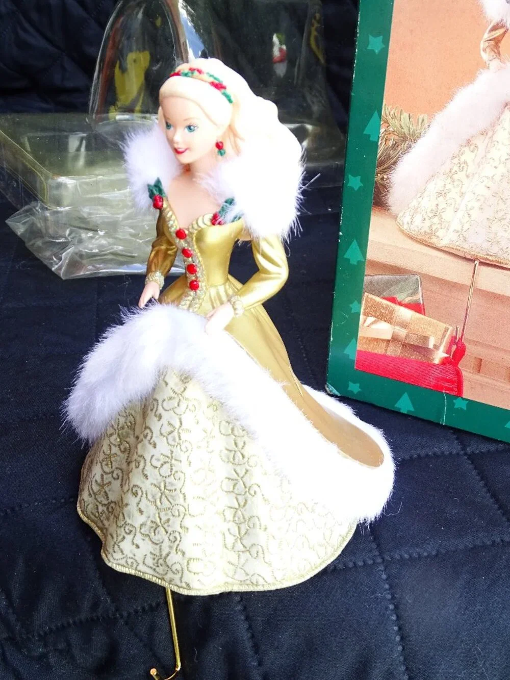 Hallmark Happy Holidays Barbie Christmas Stocking Hanger 1995